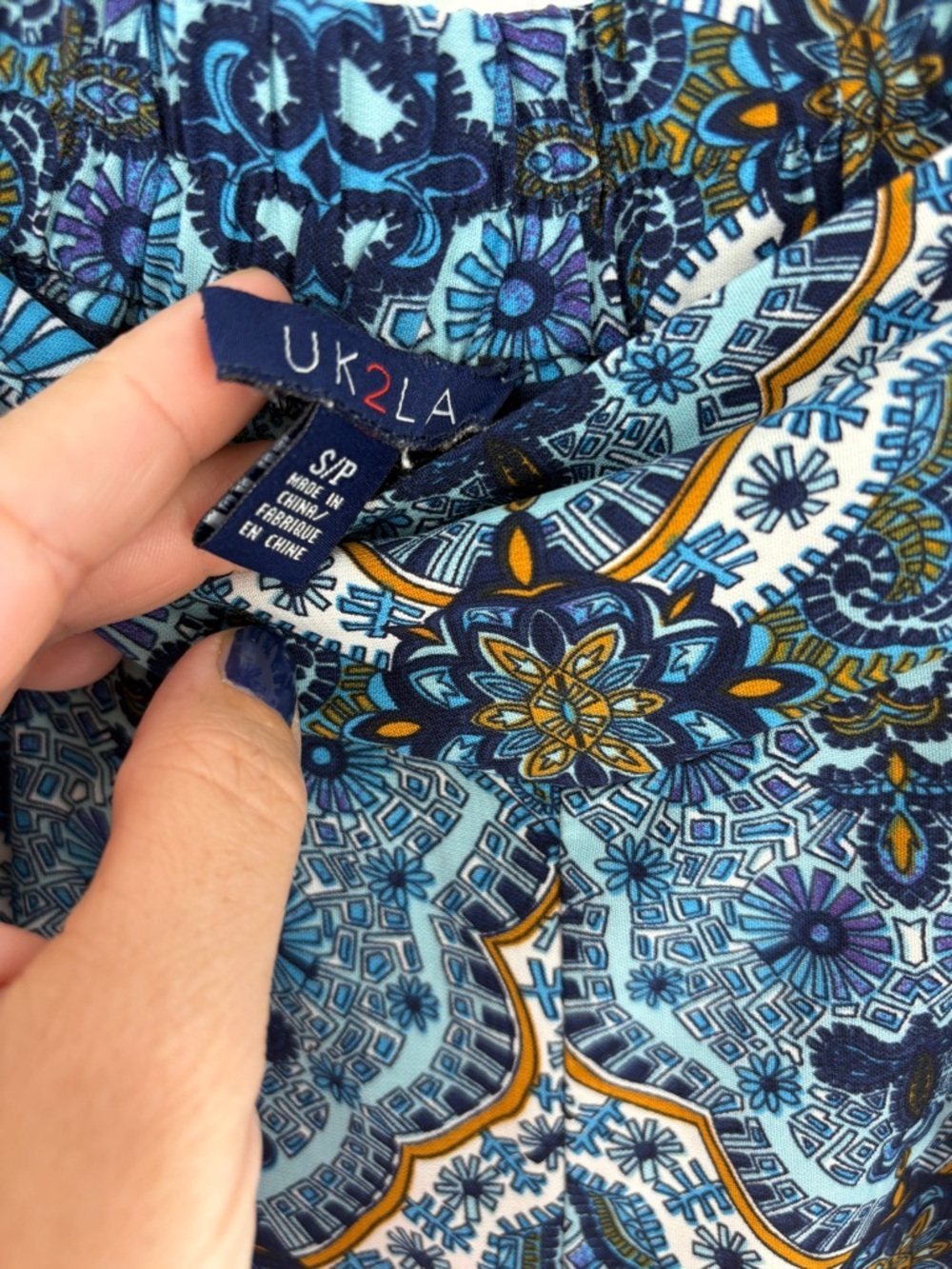 UK2LA Blue and Gold boho pants - Picture 4 of 9